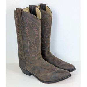 Smoky Mountain Womens Size 9 D Cowgirl Boots Distressed Western Pink Stitch